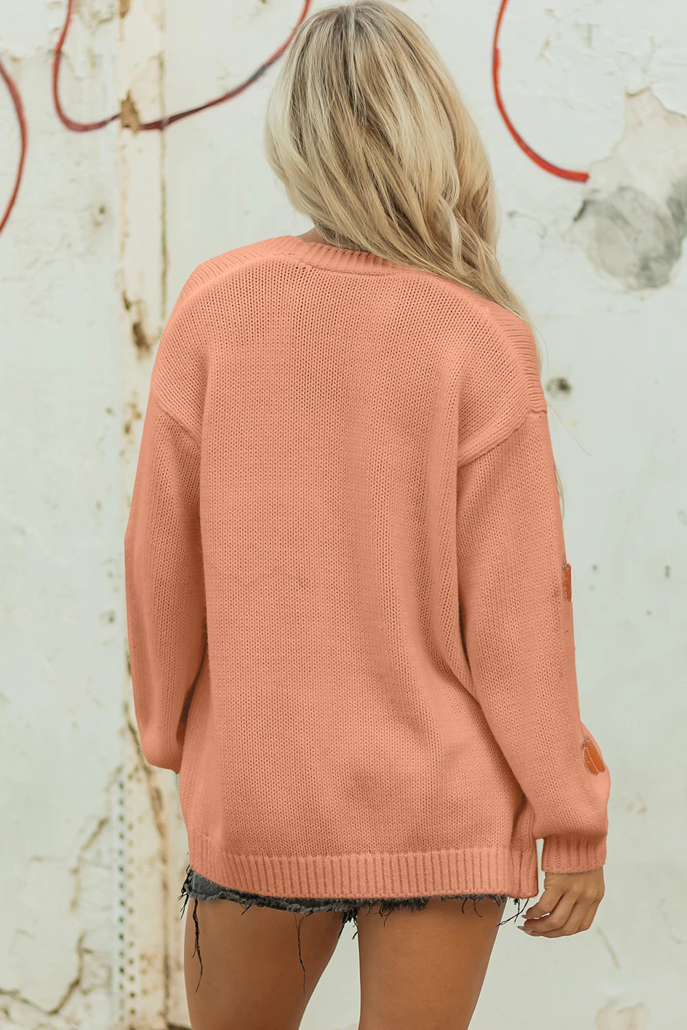 Pumpkin Patch Cardigan Peach - back view