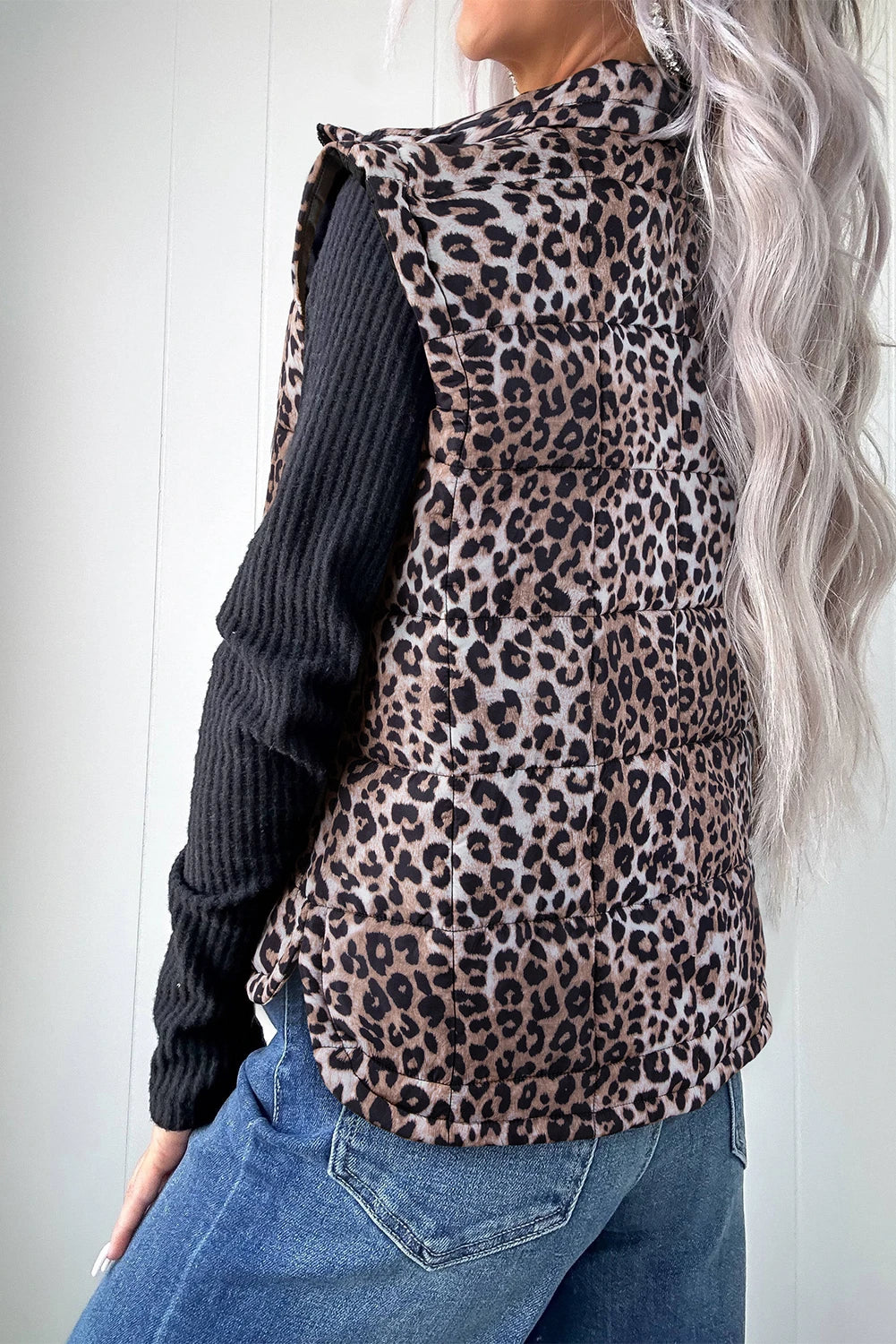 Pre-Order | Leopard Puffer Vest Jacket