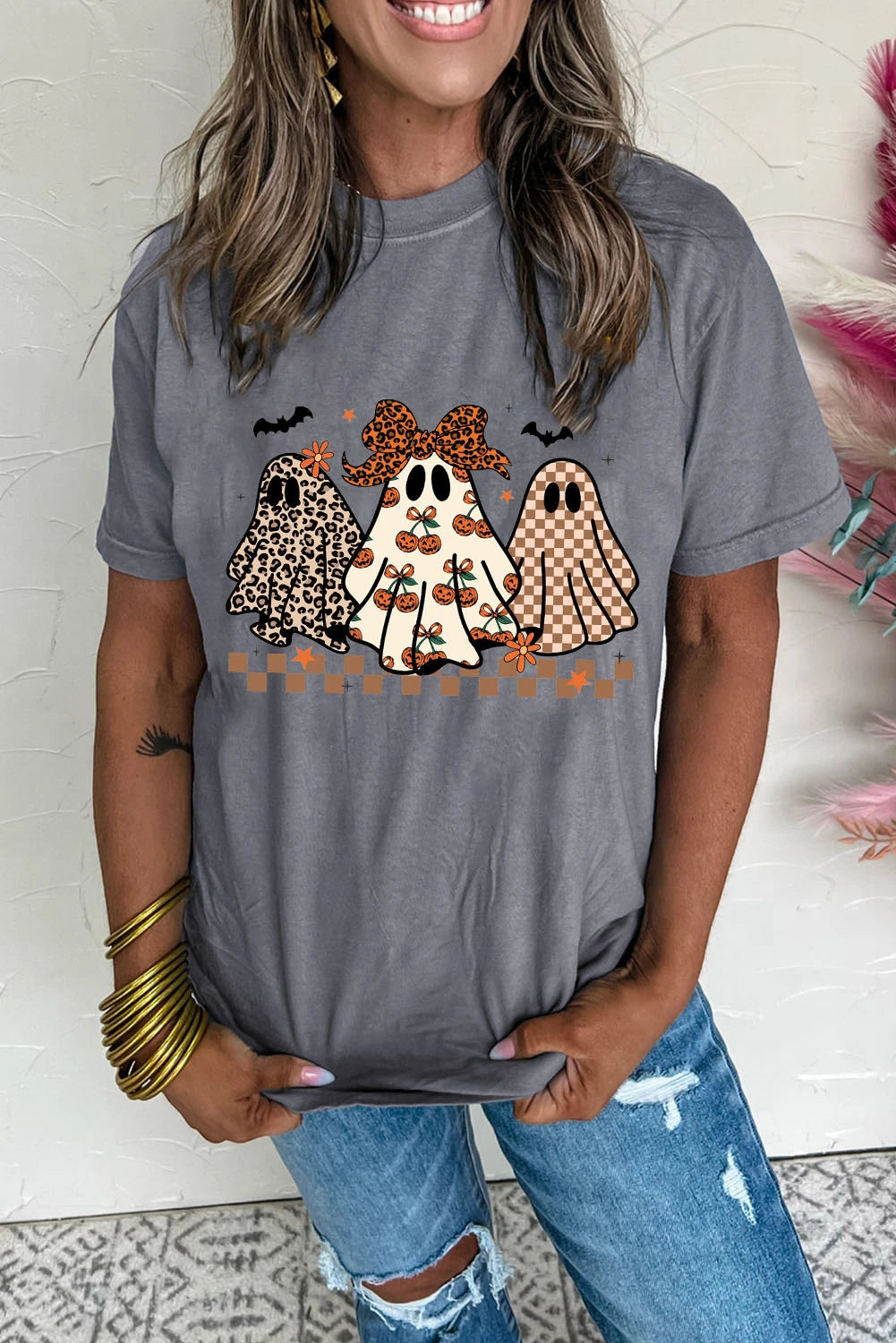 Pre-Order Checkered Ghosts Graphic Tee - front view