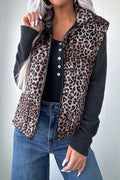 Pre-Order Leopard Puffer Vest Jacket - side view