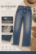 Old Navy OG Straight Jeans in medium wash with raw hem and classic straight fit