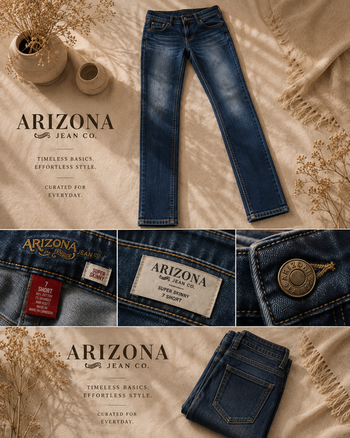Arizona Jean Co Super Skinny Jeans in medium dark wash size 7 Short with classic 5-pocket design