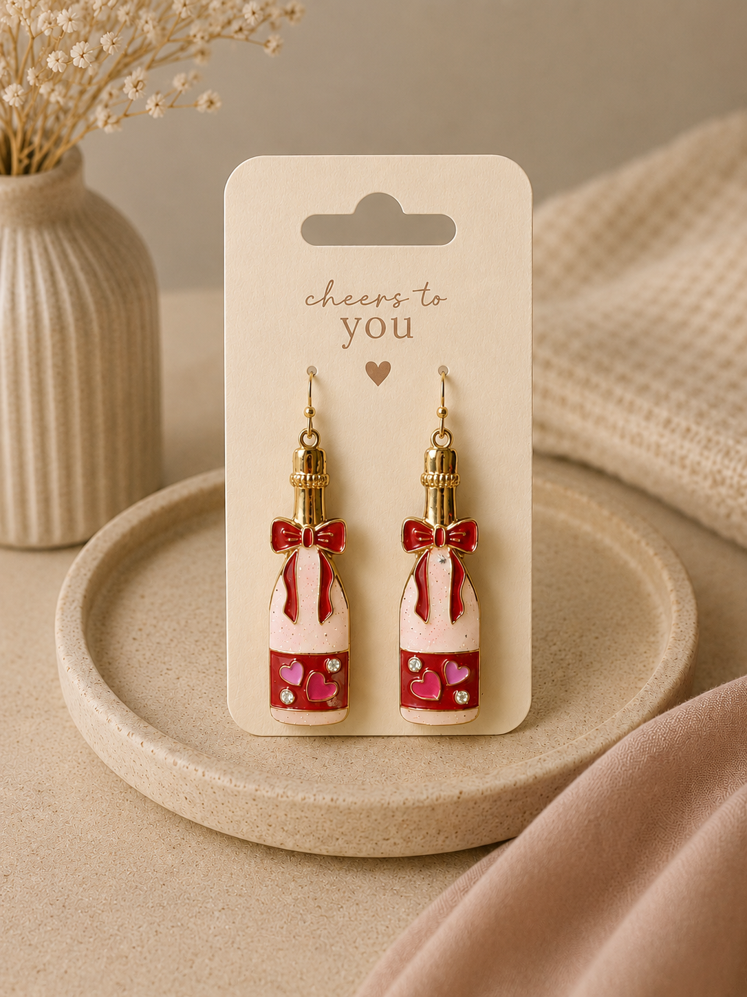 Valentines Day Pink Bubbly Earrings