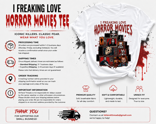 I Freaking Love Horror Movies Tee - unisex graphic tee
