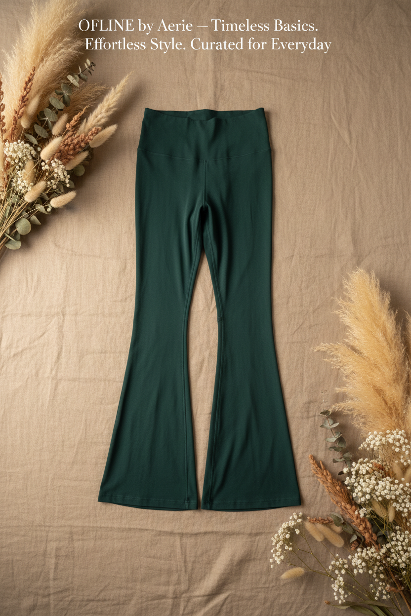 Offline by Aéro Flare Pants Tan Background Mockup